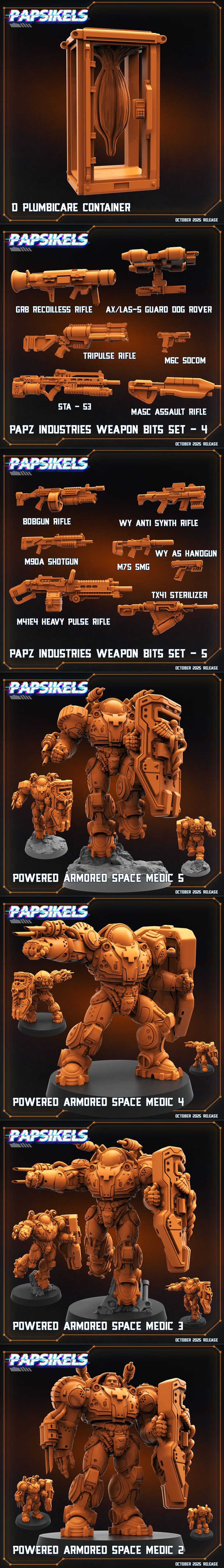 Collection of 3D printable sci-fi miniatures for 'Aliens vs Humans: Xeno Earth' by Papsikels Miniatures. Features hum...