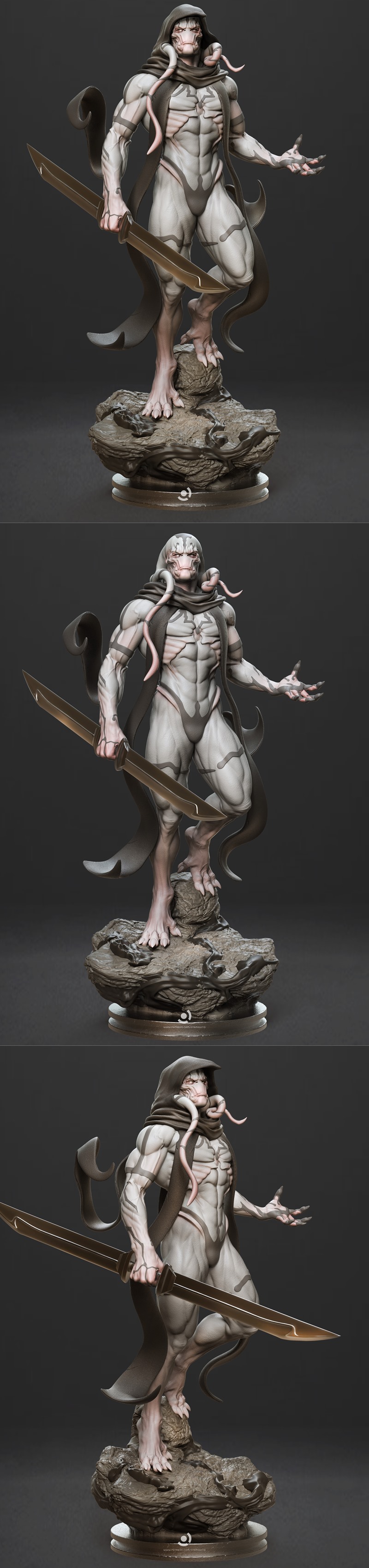 Muscular, hooded figure of Gorr from Marvel Comics, holding a sword, with detailed musculature and alien features.