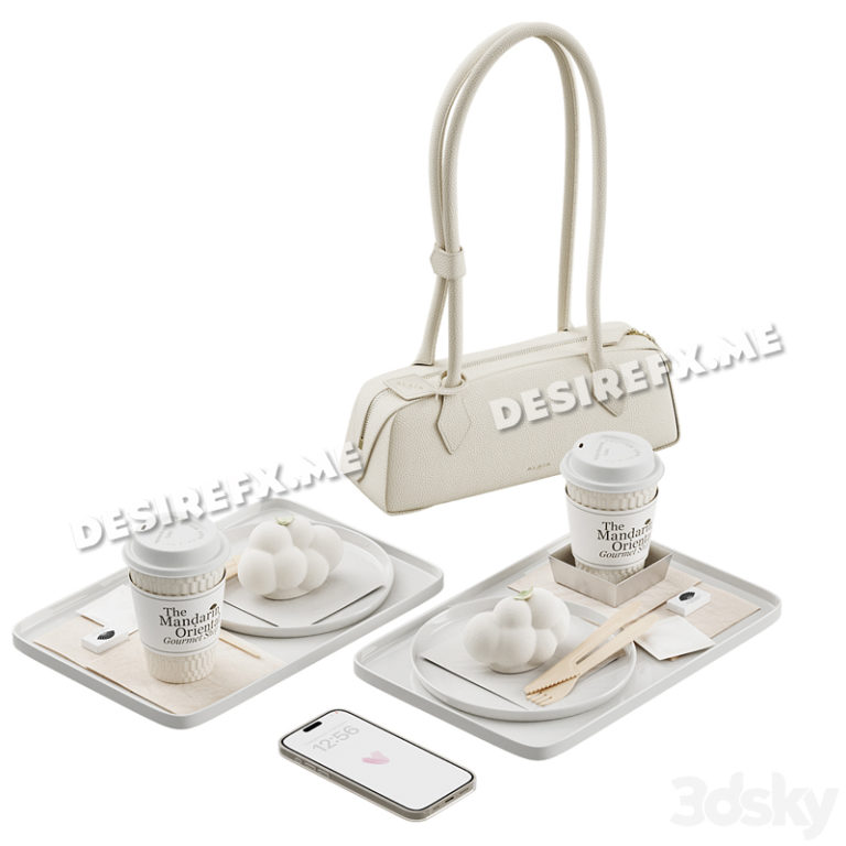 Desire FX 3d models | Decorative set coffee and dessert – 3D Model
