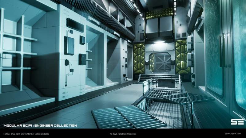 Desire FX 3d models | Modular SciFi: Engineer Hallways – Unreal Engine
