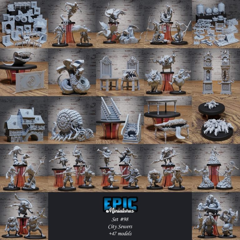 Desire FX 3d models | Epic Miniatures – City Sewers Set – Water and ...