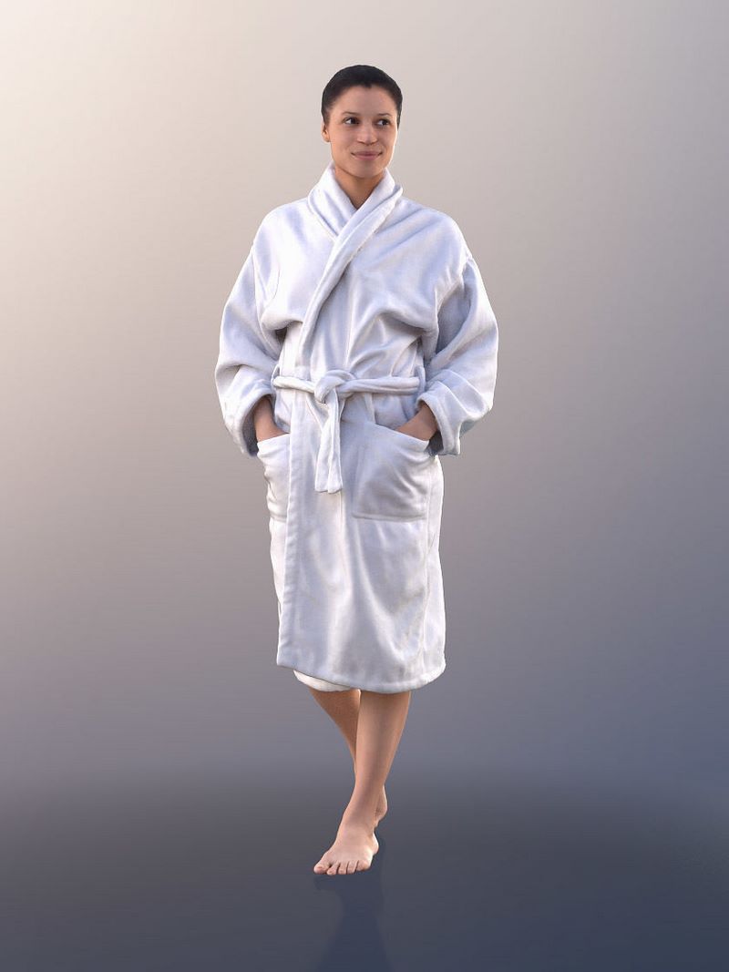 Bath Robe Model Desire FX 3d models | Woman With Bathrobe Walking 3D model