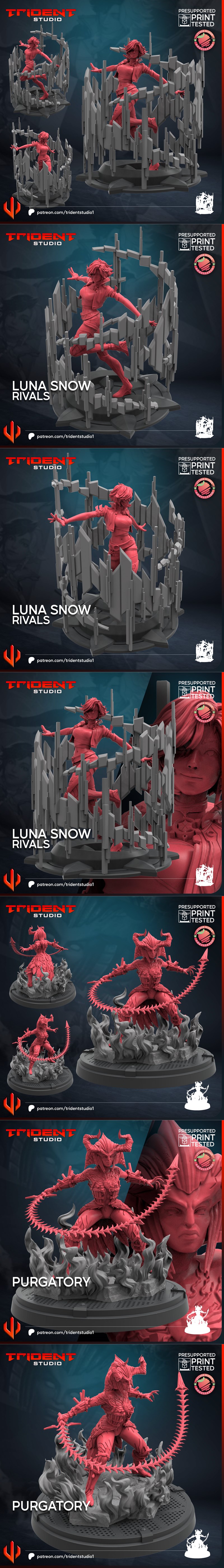 Collection of 3D printable figures from Trident Studio, featuring the Punisher and other comic-inspired characters, p...