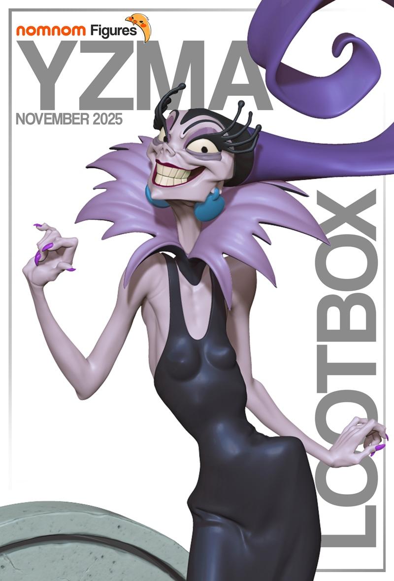 Yzma from Emperor's New Groove 3D model by Nomnom Figures. Character wears a black dress, purple spiked collar, and h...