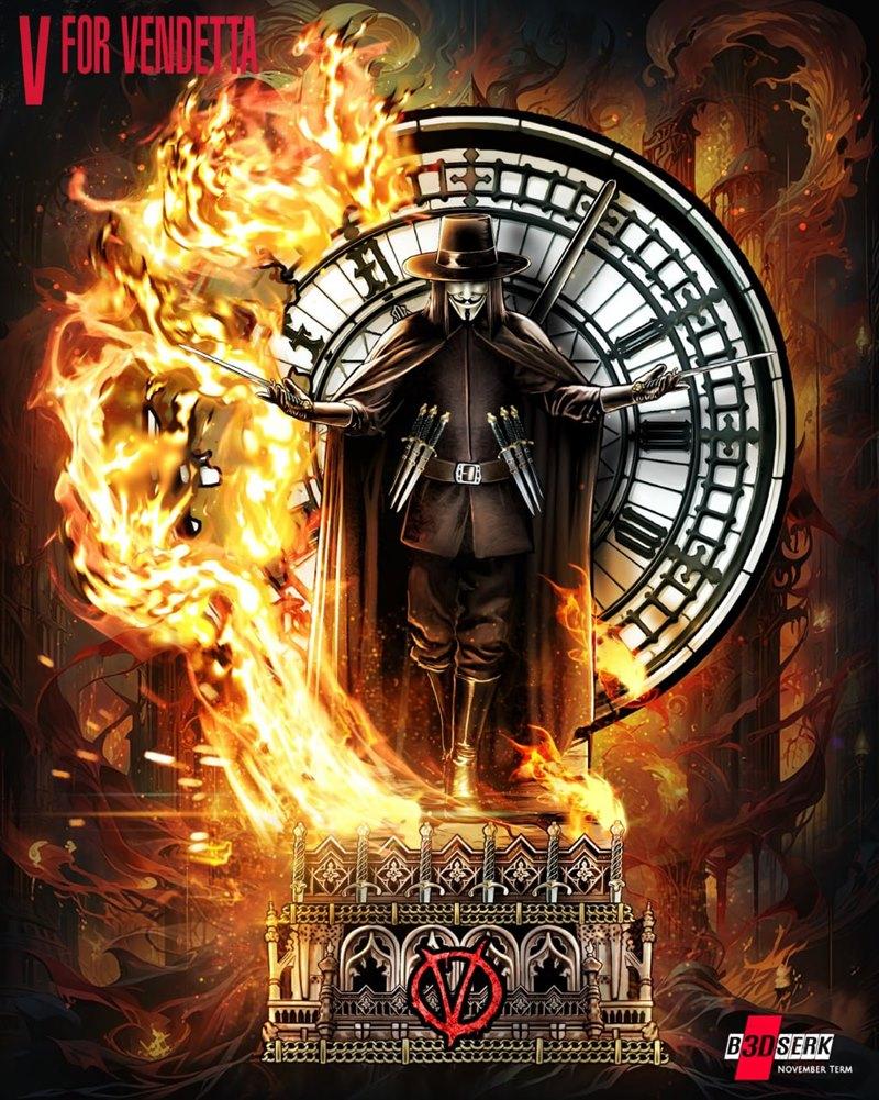 B3dserk – V For Vendetta Sculpture – 3D Print Model STL