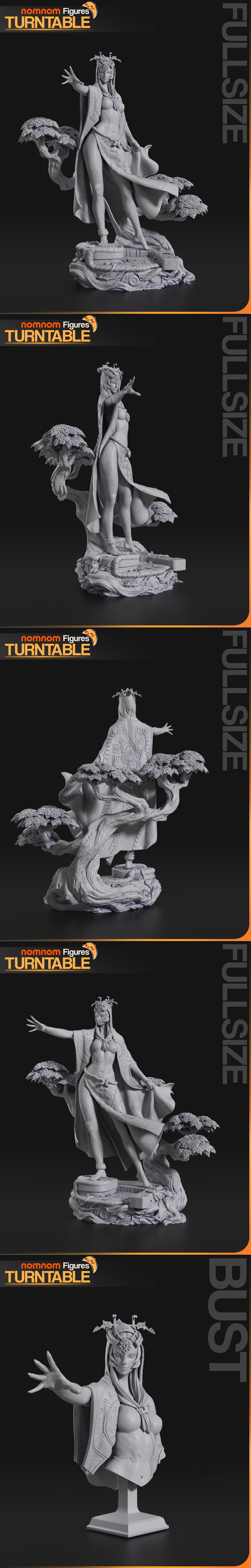 3D model figure of Midna from The Legend of Zelda, wearing a dark hooded cloak and revealing outfit, with orange eyes...