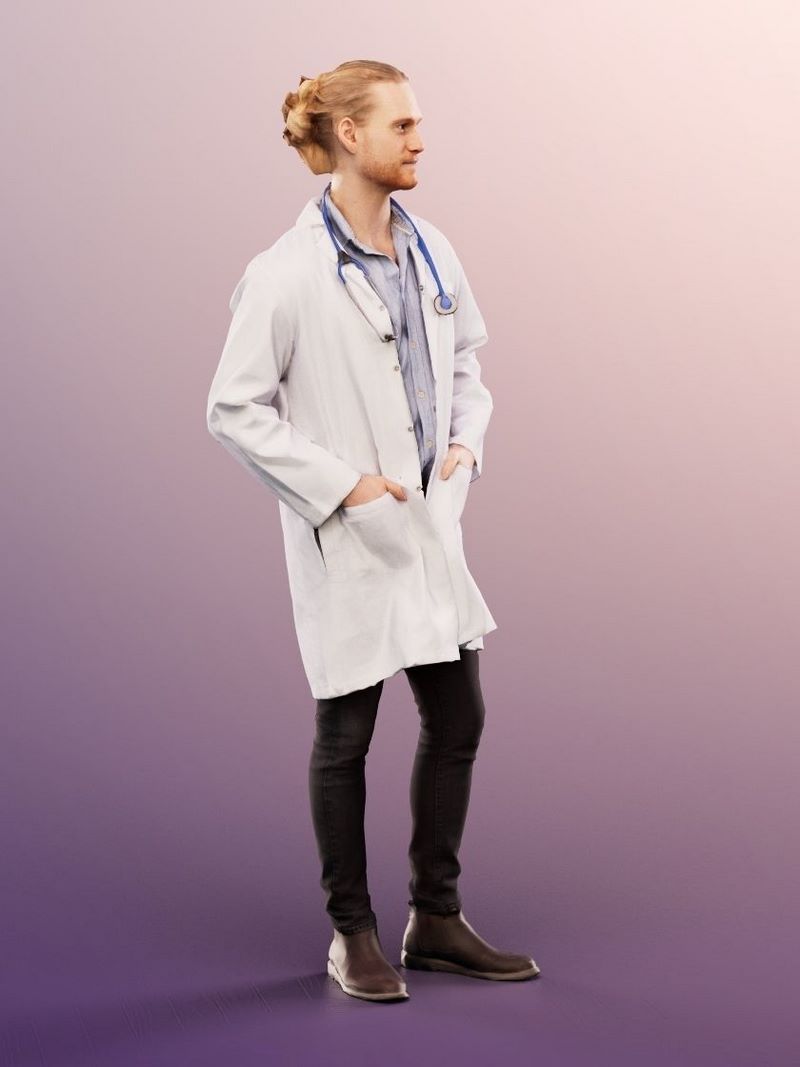 Desire FX 3d models | Standing Doktor With Stethoscope low-poly 3d model
