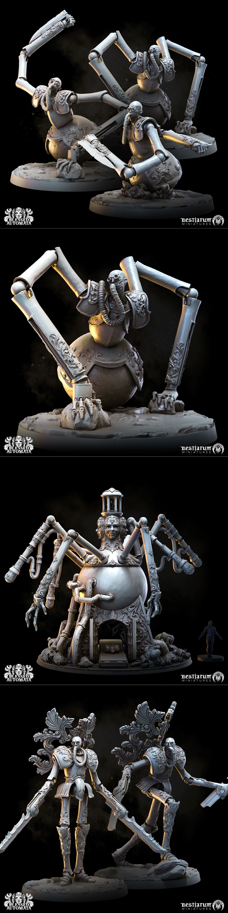 Collection of Bestiarum Miniatures "Blessed Automata" 3D models: Engine Eve Progenitor, Immaculate Cain, Ix...