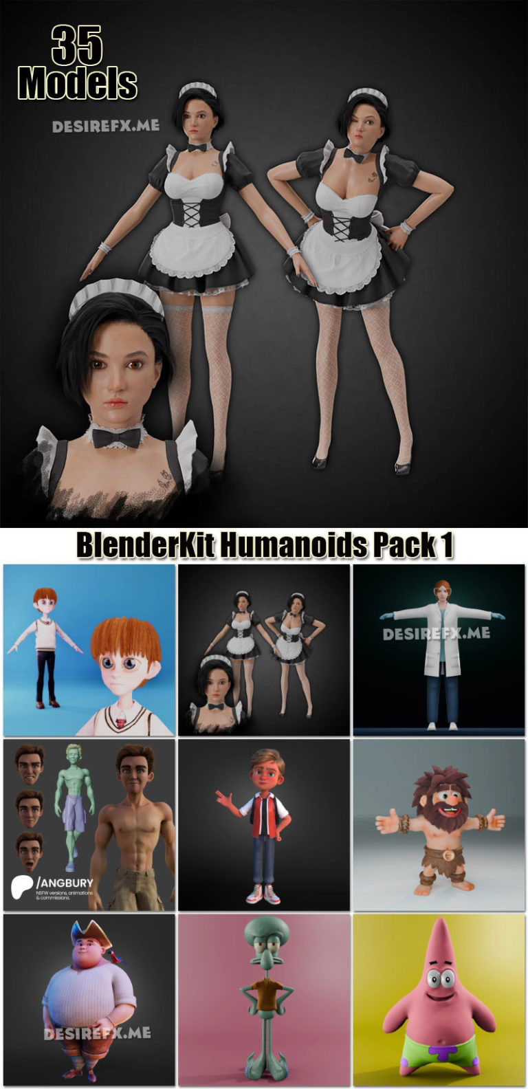 Humonid Practice Desire FX 3d models | BlenderKit Humanoids Pack 1