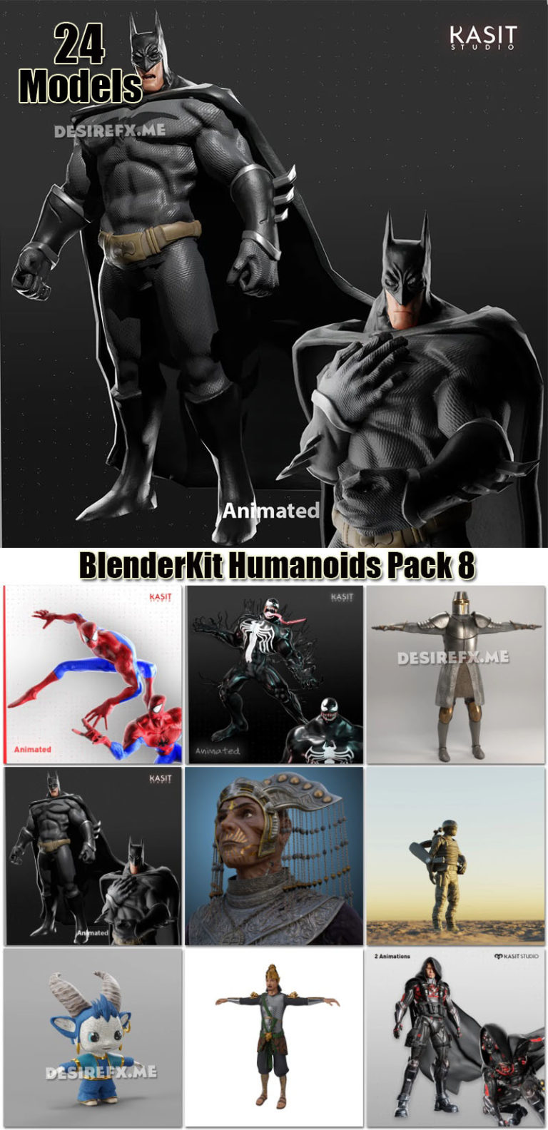 Desire FX 3d models | BlenderKit Humanoids Pack 8