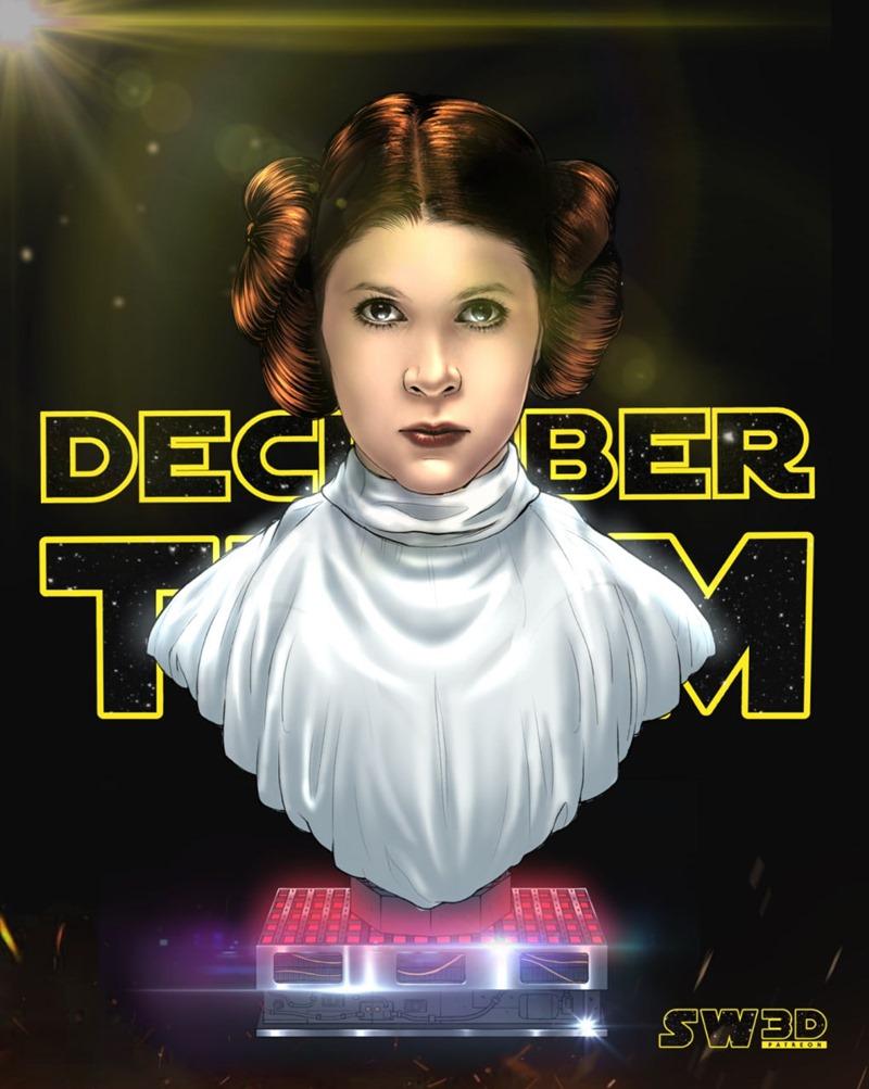 Bust of Princess Leia Organa from Star Wars, featuring her signature twin buns hairstyle and white dress, presented o...