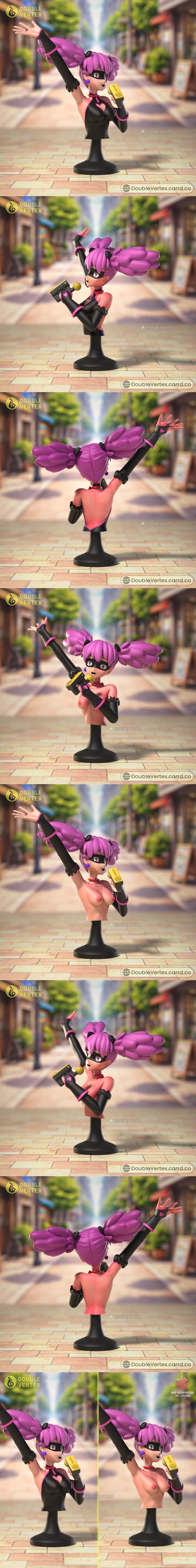 Bust figure of Kazuho Haneyama from Boku no Hero Academia, wearing a black mask and vigilante outfit, holding a yello...