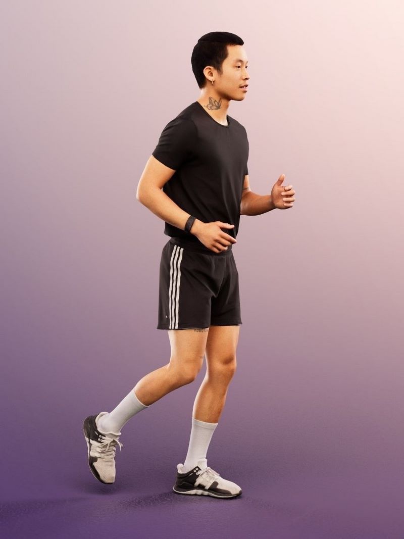 Desire FX 3d models | Running Asian Man low-poly 3d model