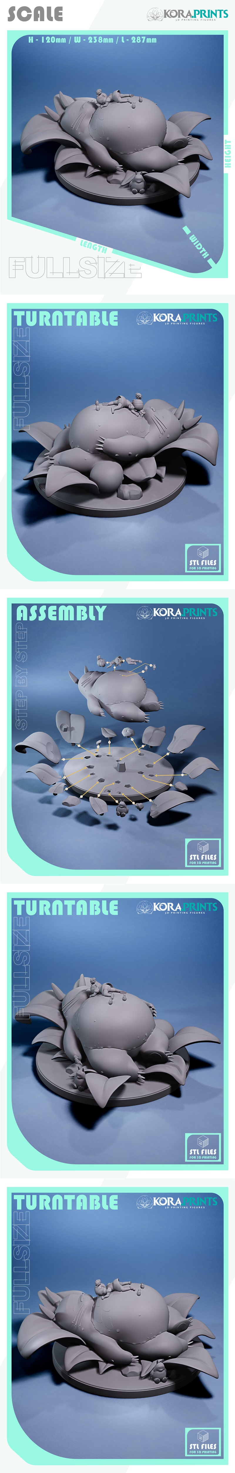 3D model of Totoro and Mei from My Neighbor Totoro, with Mei sleeping on Totoro's belly and smaller Totoros nearby. A...