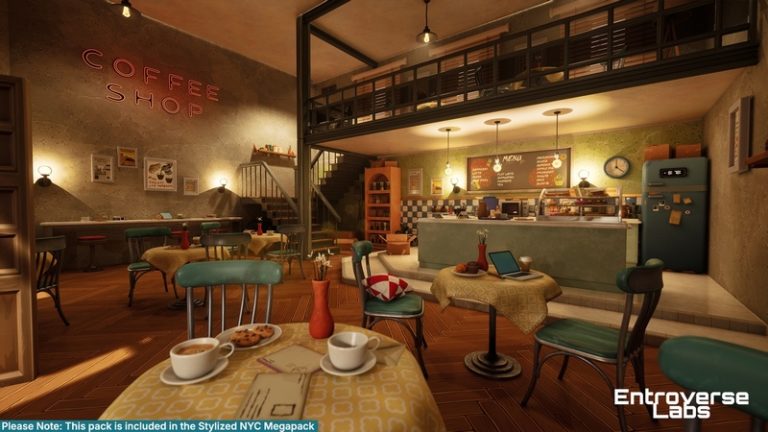 Desire FX 3d models | Stylized New York Cafe – Coffee Shop Interior ...