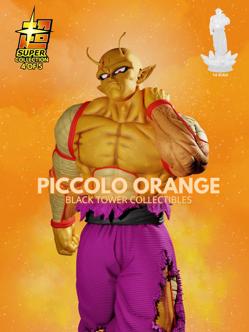 Piccolo Orange form 3D model by Black Tower Collectibles, showing muscular orange-skinned character with red eyes, we...