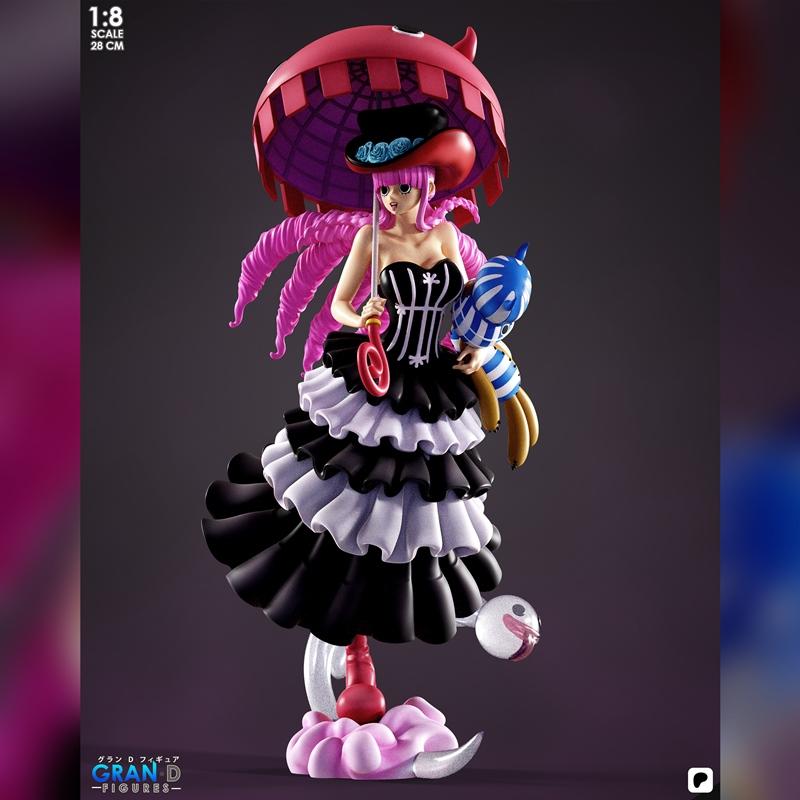 1:8 scale 28cm 3D model of Perona from One Piece, wearing a gothic lolita dress and holding an umbrella.