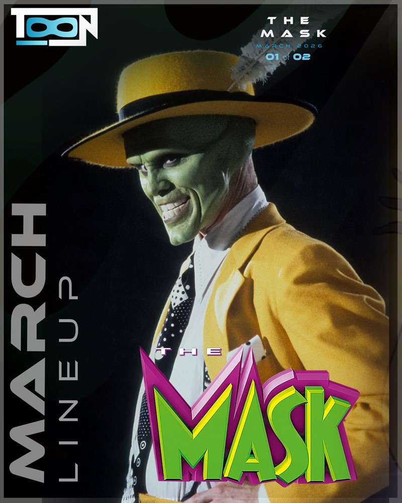 The Mask character in a yellow suit and fedora, with a green face and a wide grin, rendered as a 3D model for printin...