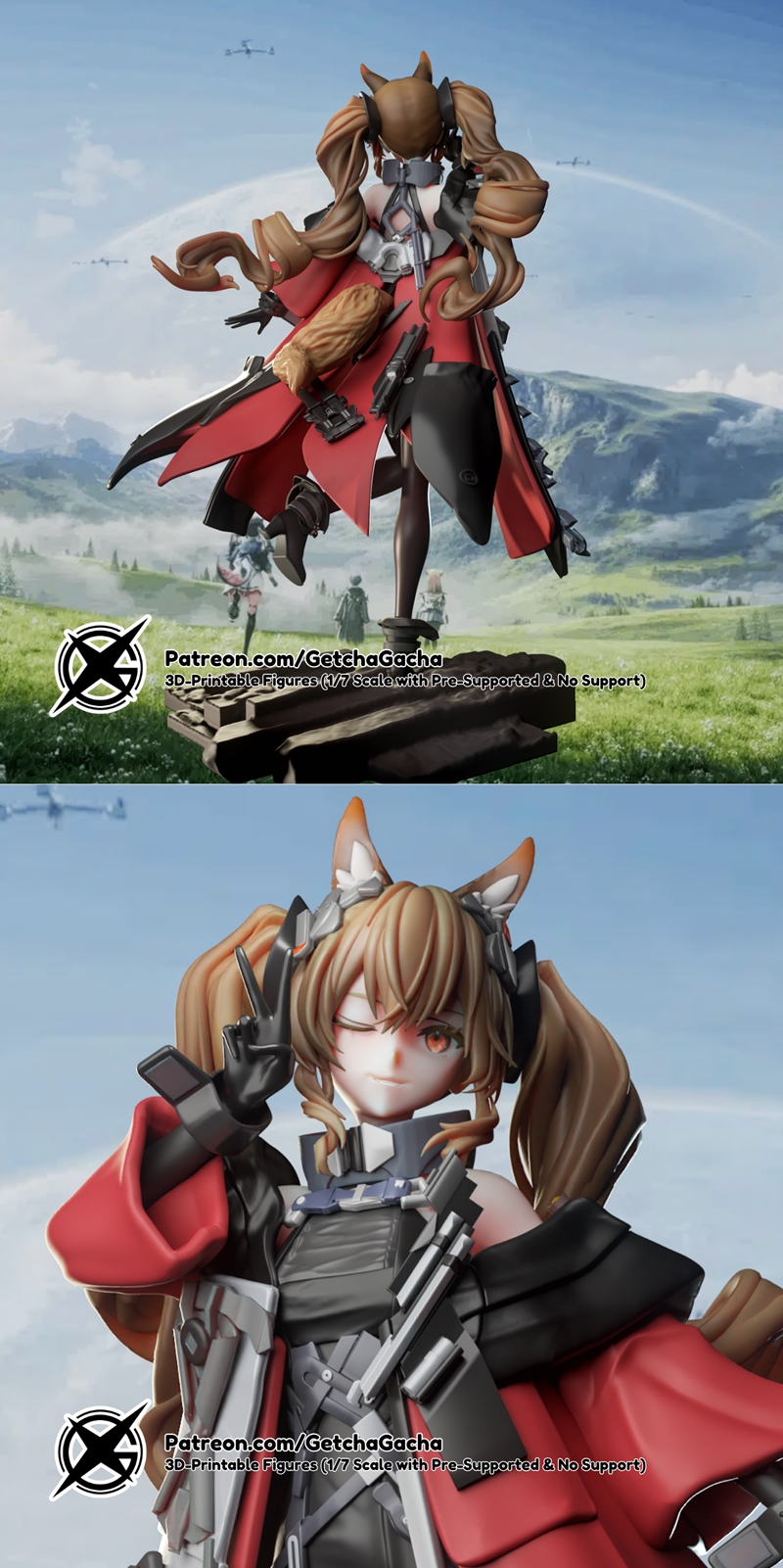 Gilberta from Arknights Endfield in a military pose, wearing detailed armor and holding a gun.