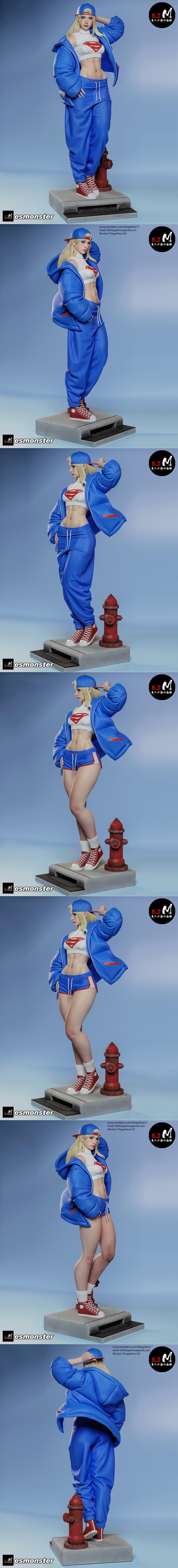 Super Girl in casual streetwear, standing confidently with a baseball cap and hoodie, wearing shorts and Converse sne...