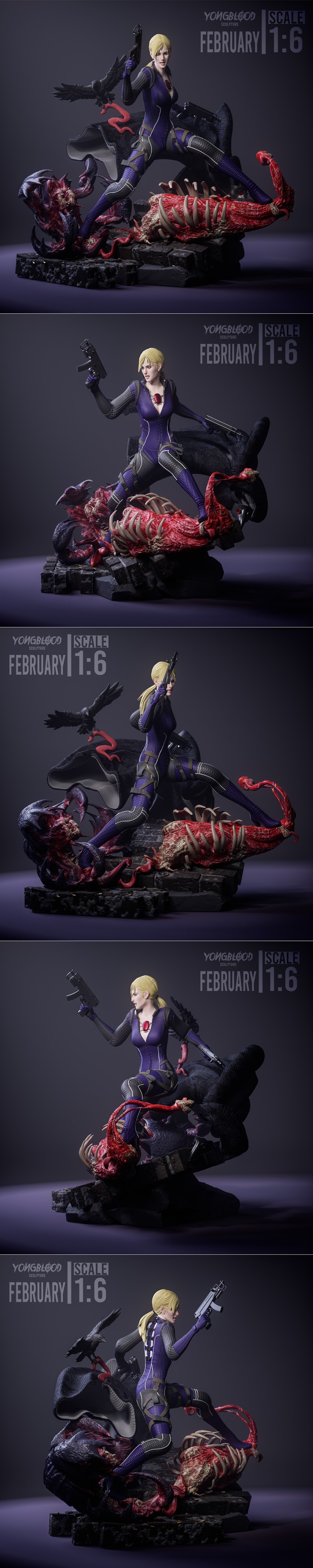 Jill Valentine in her battle suit, holding a gun, ready for combat.