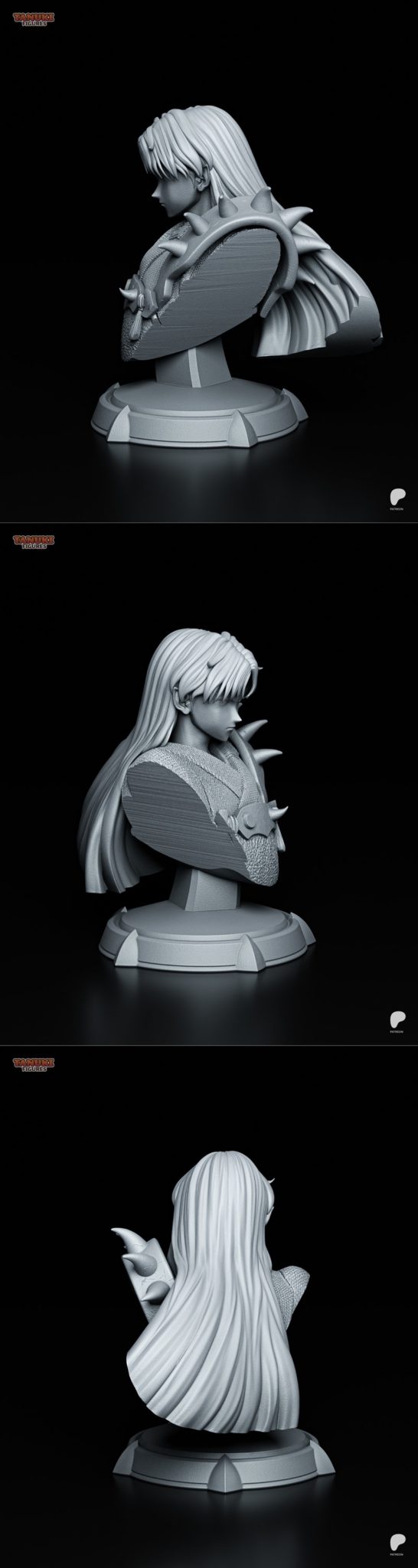Desire FX 3d models | Tanuki Figures – Sesshomaru Bust – 3D Print Model STL