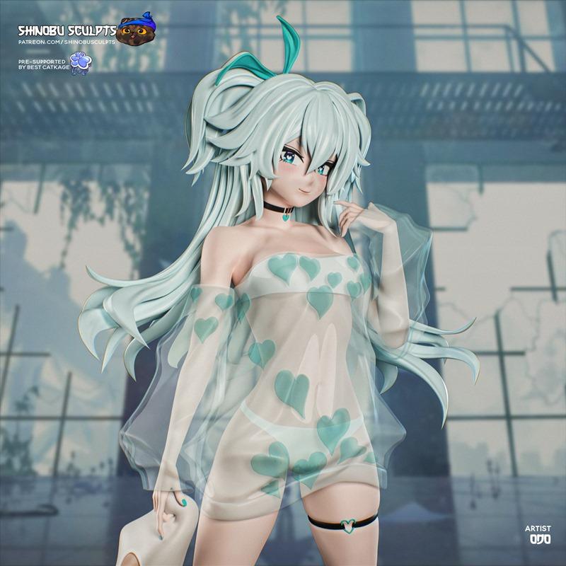 Florence from Girl's Frontline 2, a 3D model by Shinobu Sculpts. She has pale blue twin-tail hair, blue eyes, and wea...