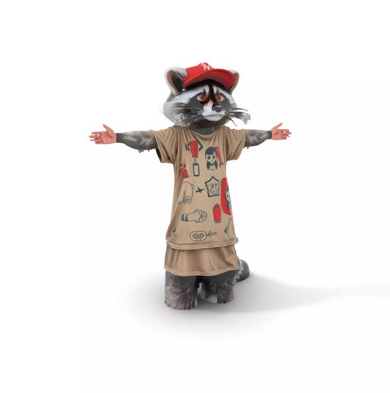 Desire FX 3d models | Cartoon Raccoon Character model pack low-poly 3d ...