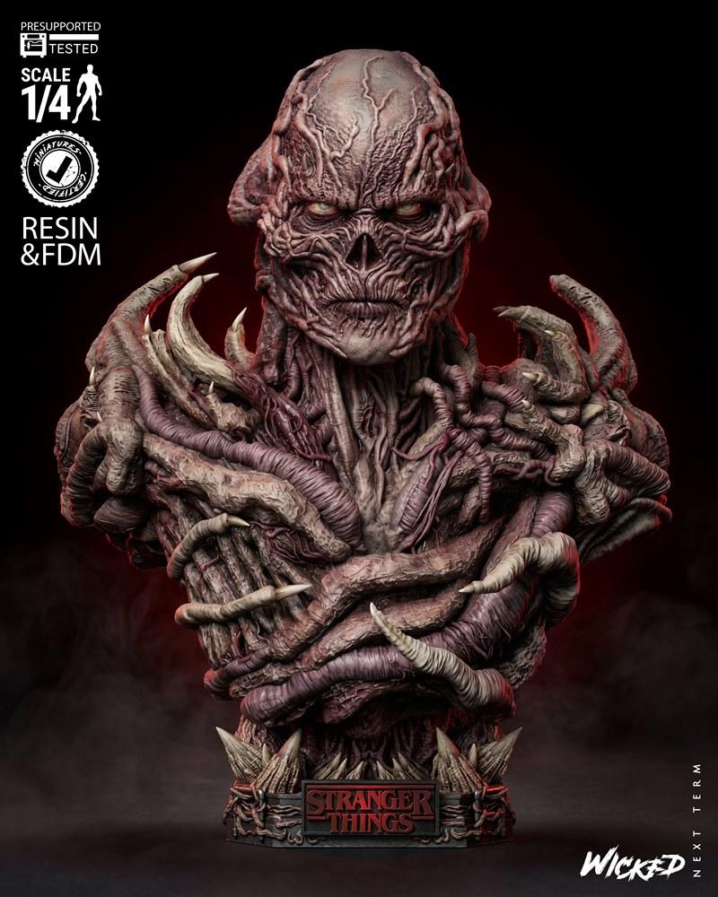 Vecna portrait bust from Stranger Things, 1/4 scale, detailed sculpting of monster with vines and claws, "Strang...