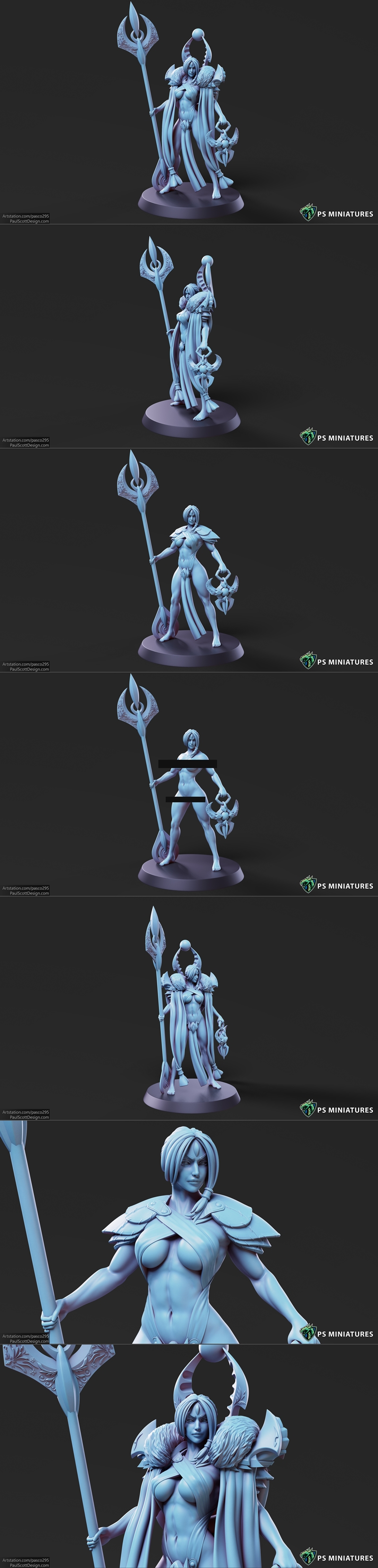 Three Aztec warrior variants shown on bases, one with full armor and cape, another with partial armor, and a third wi...
