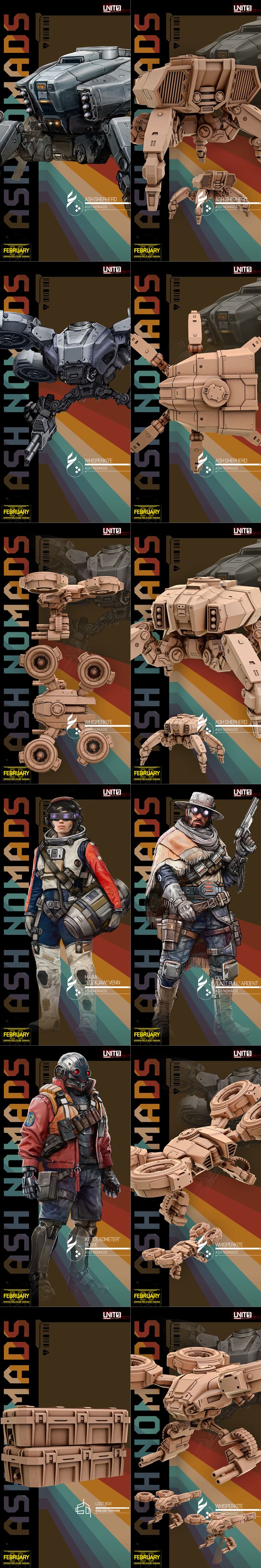 Collection of sci-fi miniature sculpts for 3D printing, featuring multiple characters in tactical gear and futuristic...