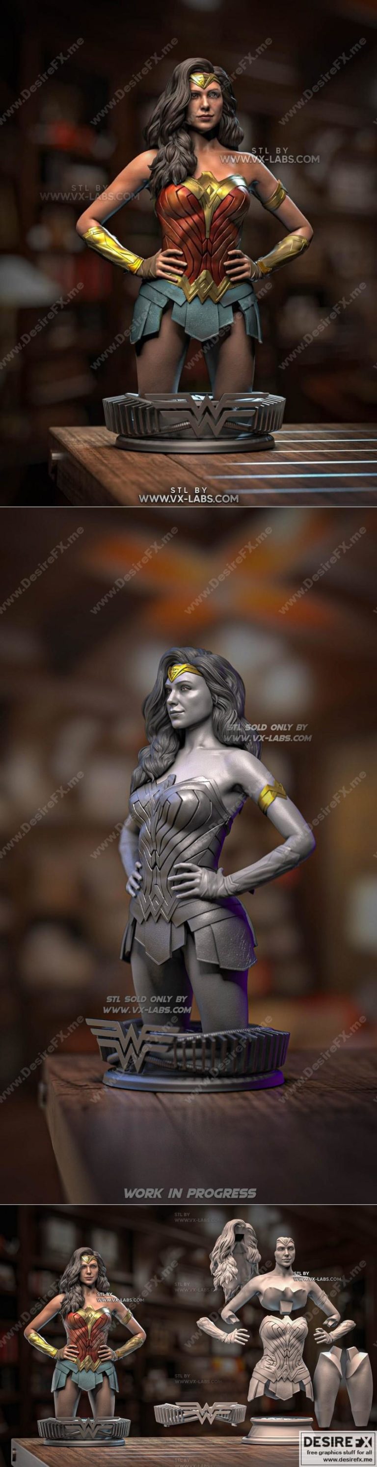 Desire FX 3d models | Amazonian Warrior – Gal Gadot – 3D STL Print Model