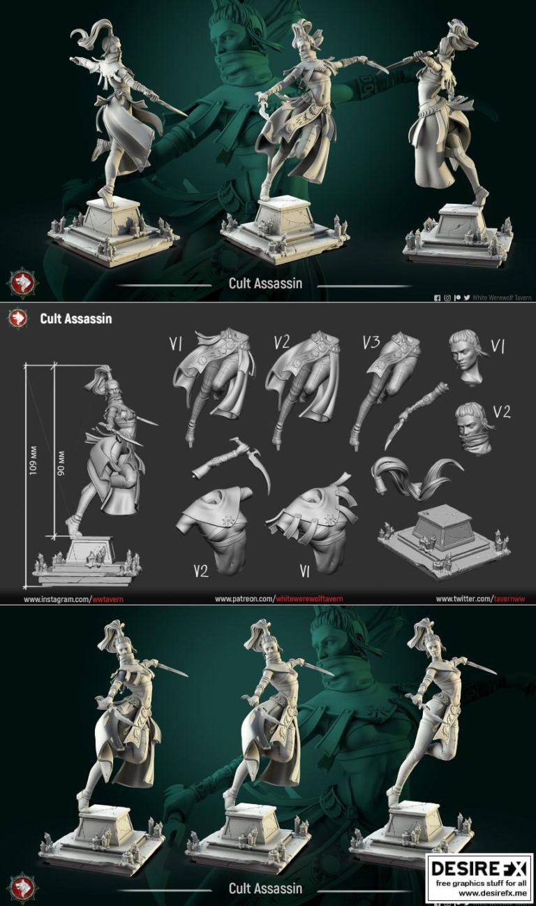Desire FX 3d models | Cult Assassin – 3D STL Print Model