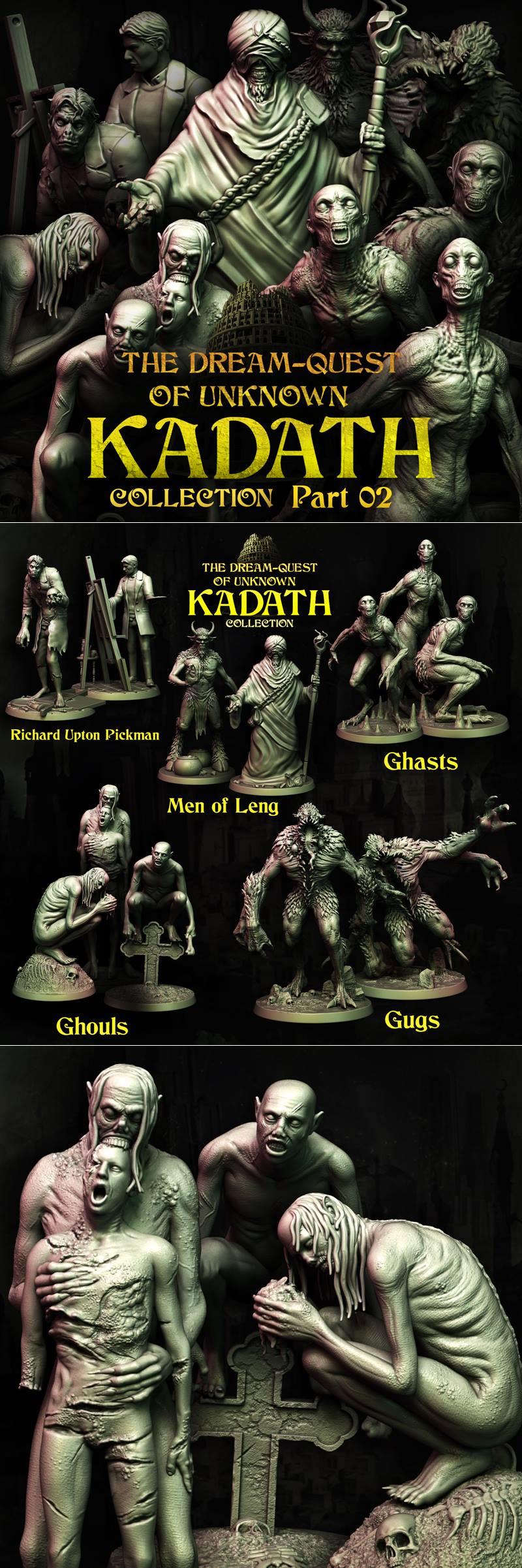 Collection of Lovecraftian horror miniatures: Ghasts, Ghouls, Gugs, Men of Leng, and Richard Upton Pickman, sculpted...