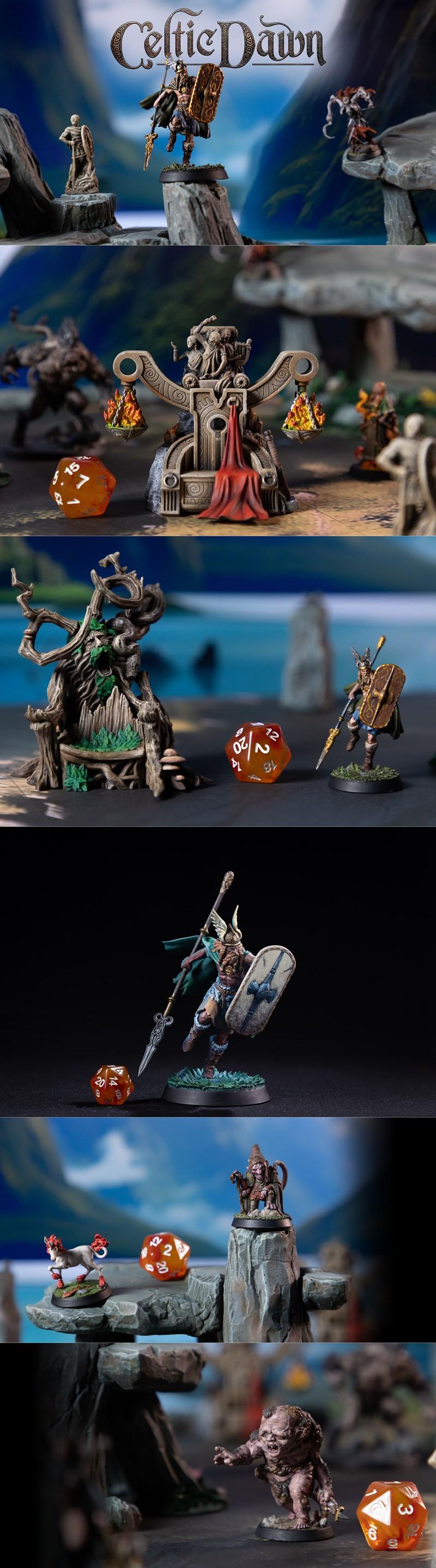 Collection of Celtic mythology-themed miniatures from Loot Studios, featuring gods, goddesses, and creatures on small...