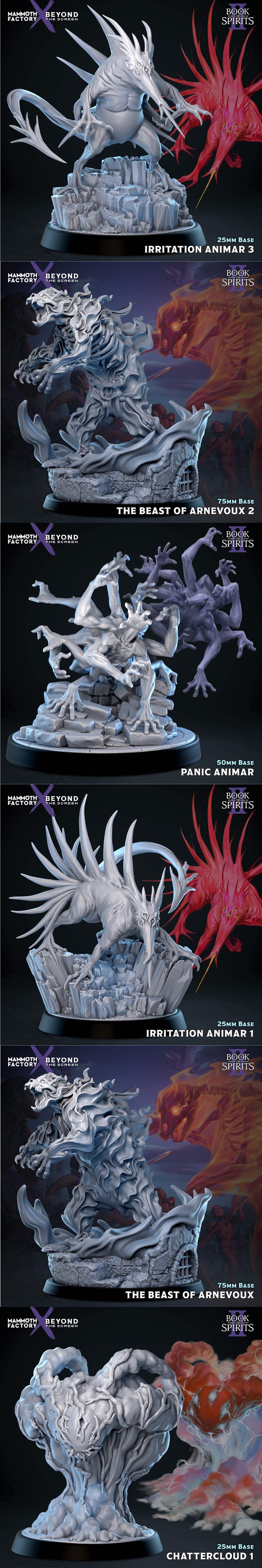 Collection of fantasy miniatures including Baroness Enora figure and bust, Tormentors, and various creatures, all des...
