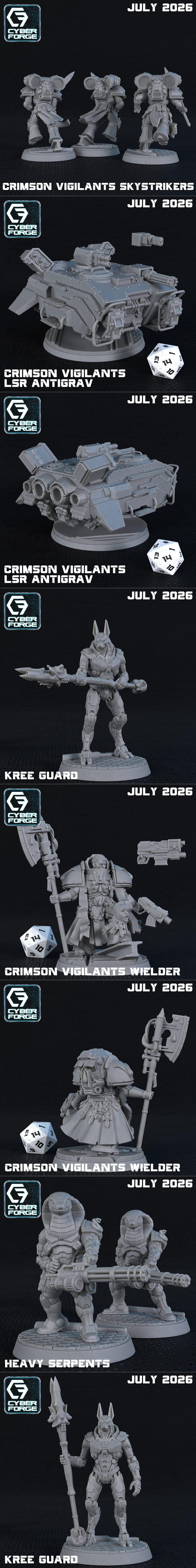 Collection of sci-fi miniatures for 3D printing, featuring armored space marines with weapons and a combat vehicle, a...