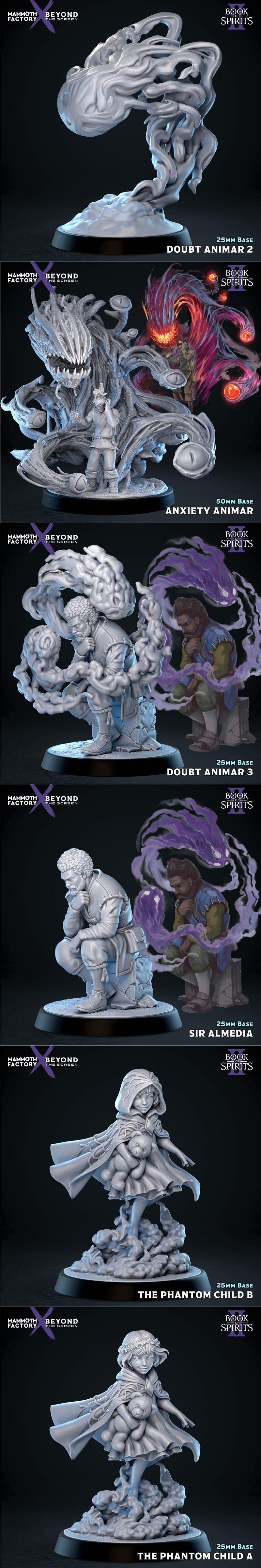 Collection of fantasy miniatures including Baroness Enora figure and bust, Tormentors, and various creatures, all des...